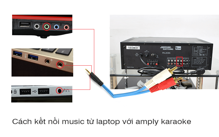 Hướng dẫn kết nối amply với laptop đúng kỹ thuật 100%