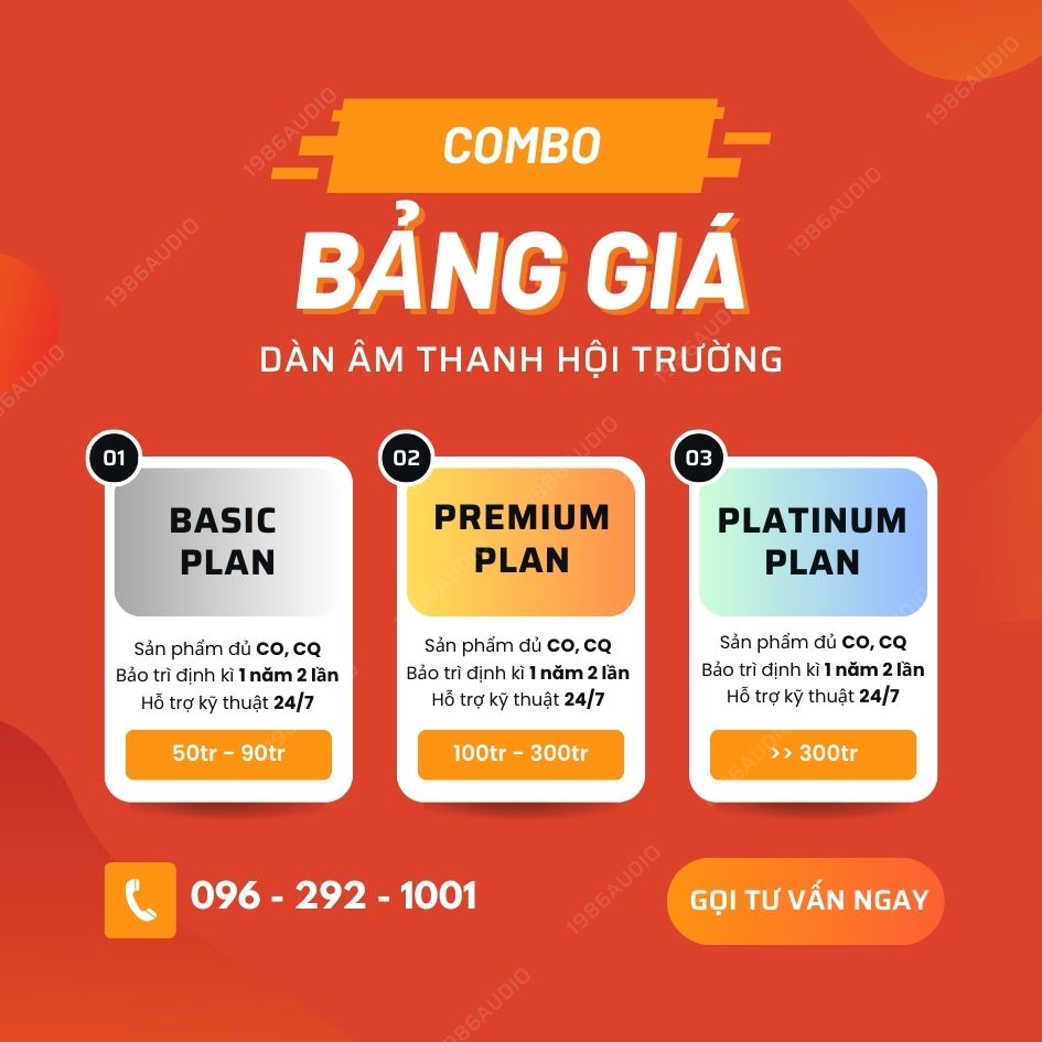 Combo bảng giá dàn âm thanh hội trường